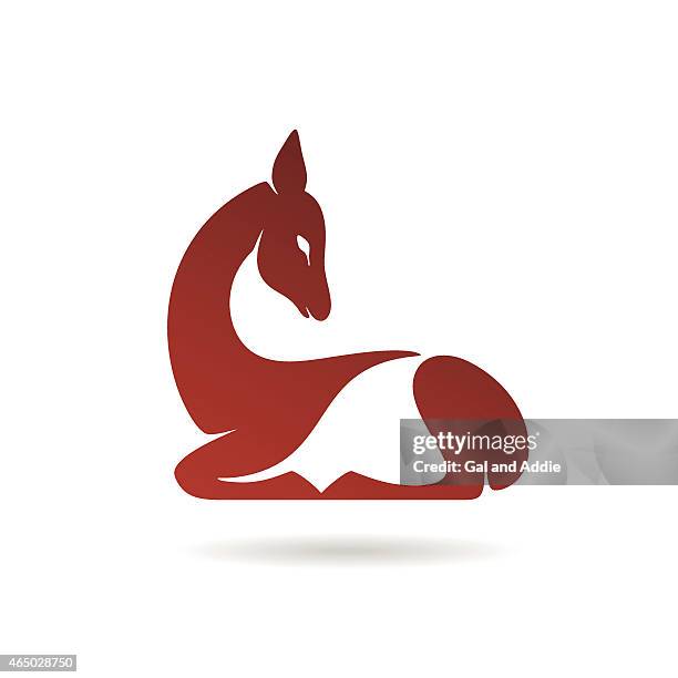 stylized doe icon - gazelle stock illustrations