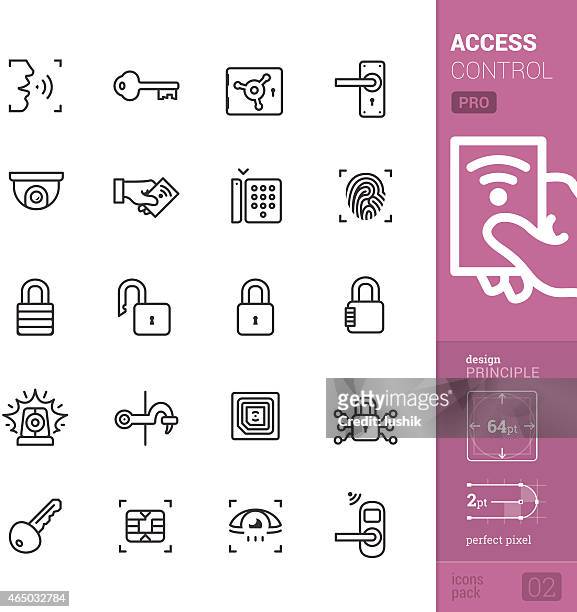 access control system vector icons - pro pack - access icon stock illustrations