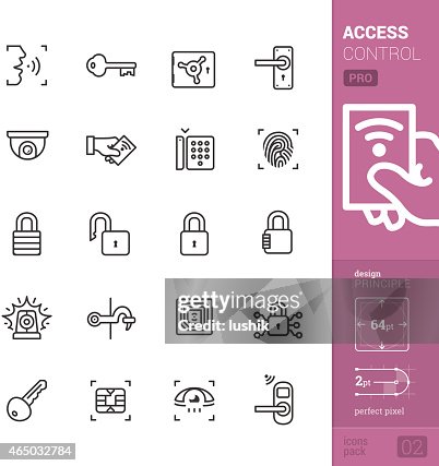 Access control system vector icons - PRO pack Access control system vector icons - PRO pack