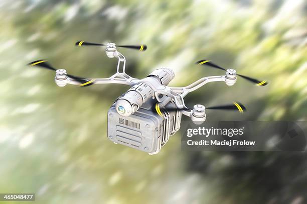 delivery drone flying at high speed - drone stock illustrations