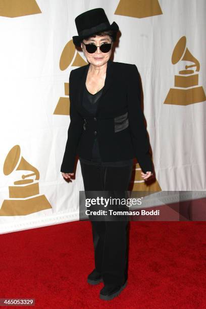 Artist Yoko Ono attends the GRAMMY Foundation's Special Merit Awards Ceremony held at The Wilshire Ebell Theatre on January 25, 2014 in Los Angeles,...