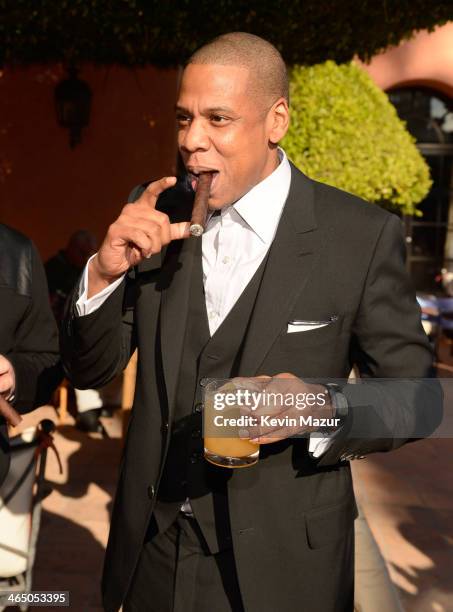 Jay-Z attends the Roc Nation Pre-GRAMMY Brunch presented by MAC Viva Glam at Private Residence on January 25, 2014 in Beverly Hills, California.