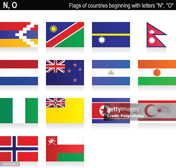 flags of countries - "n", "o" - nepal flag stock illustrations