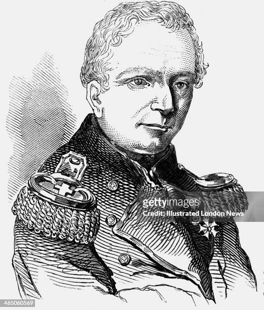Swiss General and civil engineer Guillaume-Henri Dufour around the time he led the Swiss federal army to victory against the separatists of the...