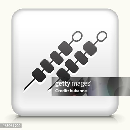 Square Button with Shish Kebabs interface icon Square Button with Shish Kebabs interface icon