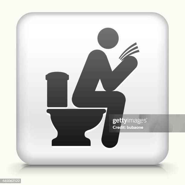 square knopf mit mit toilette lizenzfreie vektorgrafiken - bad news stock-grafiken, -clipart, -cartoons und -symbole