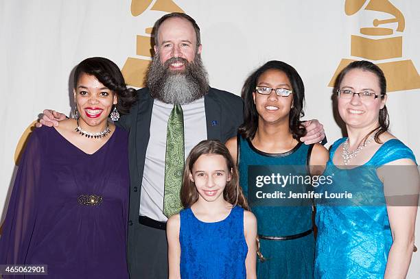 Recipient of the Music Educator Award Kent Knappenberger and his family attend the GRAMMY Foundation's Special Merit Awards ceremony at The Wilshire...