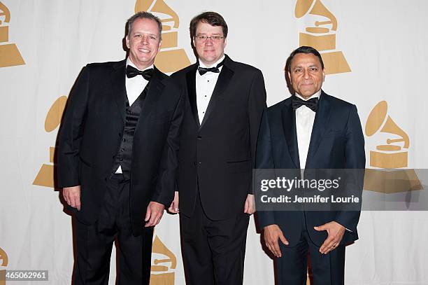 Technical Grammy recipients Blake Augsburger, Noel Larson, and Dinesh Paliwel attend the GRAMMY Foundation's Special Merit Awards ceremony at The...