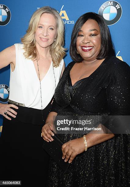 Honoree Betsy Beers and producer/director Shona Rhimes attend the 66th Annual Directors Guild Of America Awards held at the Hyatt Regency Century...