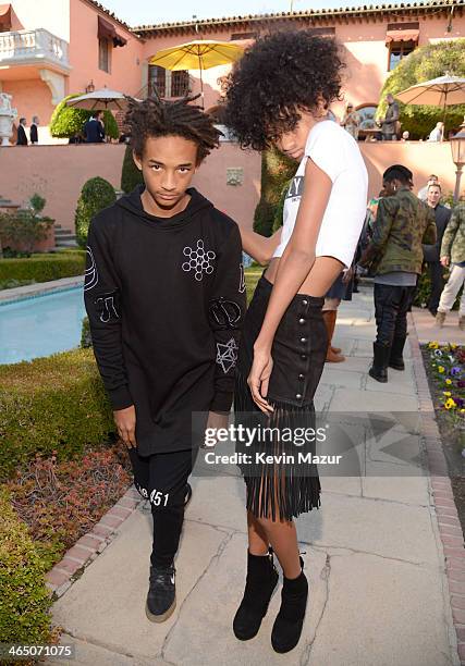 Jaden Smith and Willow Smith attend the Roc Nation Pre-GRAMMY Brunch presented by MAC Viva Glam at Private Residence on January 25, 2014 in Beverly...