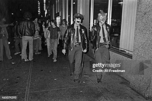 Concession to Hallowe'en from officers of the 9th Precinct in New York City, circa 1978.