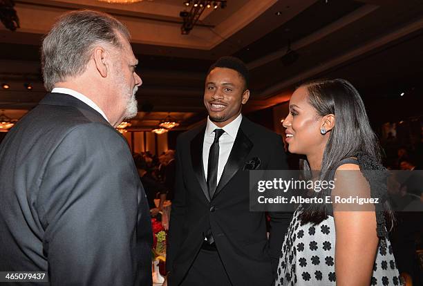 Director Taylor Hackford, football player/actor Nnamdi Asomugha and actress Kerry Washington attend the 66th Annual Directors Guild Of America Awards...