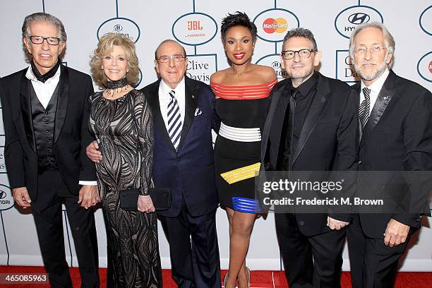 Producer Richard Perry, actress Jane Fonda, Sony Music Chief Creative Officer Clive Davis, recording artist/actress Jennifer Hudson, honoree Lucian...