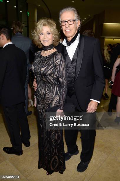 Actress Jane Fonda and producer Richard Perry attend the 56th annual GRAMMY Awards Pre-GRAMMY Gala and Salute to Industry Icons honoring Lucian...