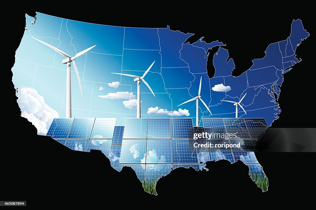 Eco Concept In United States Map High-Res Vector Graphic - Getty Images
