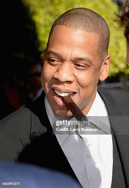 Rapper/producer Jay-Z attends the Roc Nation Pre-GRAMMY Brunch Presented by MAC Viva Glam at Private Residence on January 25, 2014 in Beverly Hills,...