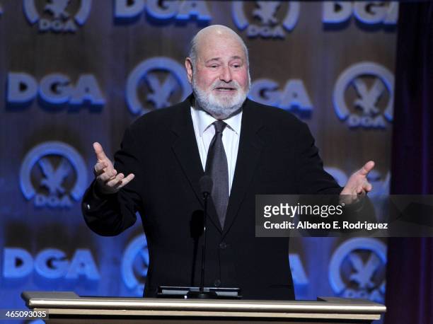Director Rob Reiner speaks onstage at the 66th Annual Directors Guild Of America Awards held at the Hyatt Regency Century Plaza on January 25, 2014...