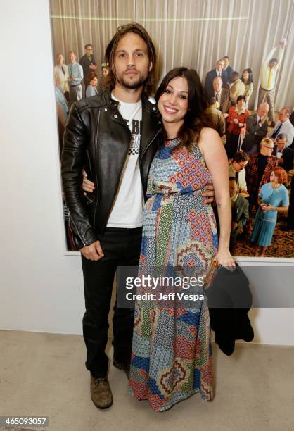 Actors Logan Marshall-Green and Diane Marshall-Green attend Alex Prager: Face In The Crowd Exhibition - Opening Night Reception at M+B Gallery on...