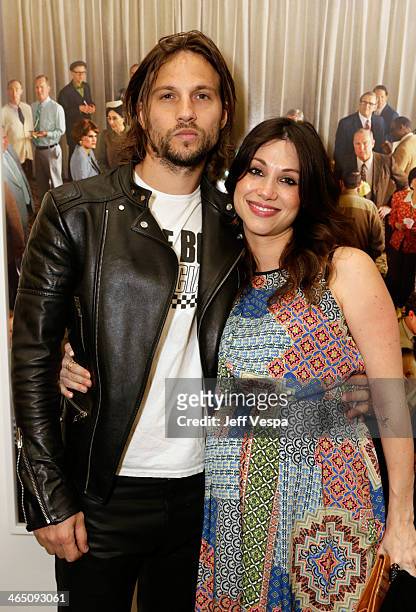Actors Logan Marshall-Green and Diane Marshall-Green attend Alex Prager: Face In The Crowd Exhibition - Opening Night Reception at M+B Gallery on...