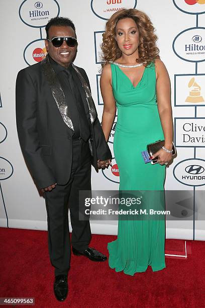 Recording artist Ron Isley and Kandy Isley attend the 56th annual GRAMMY Awards Pre-GRAMMY Gala and Salute to Industry Icons honoring Lucian Grainge...