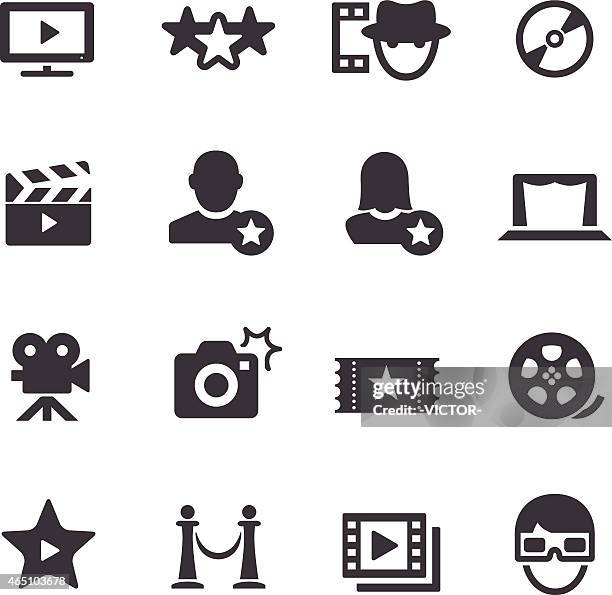 ilustraciones, imágenes clip art, dibujos animados e iconos de stock de de acme serie iconos de películas - actress