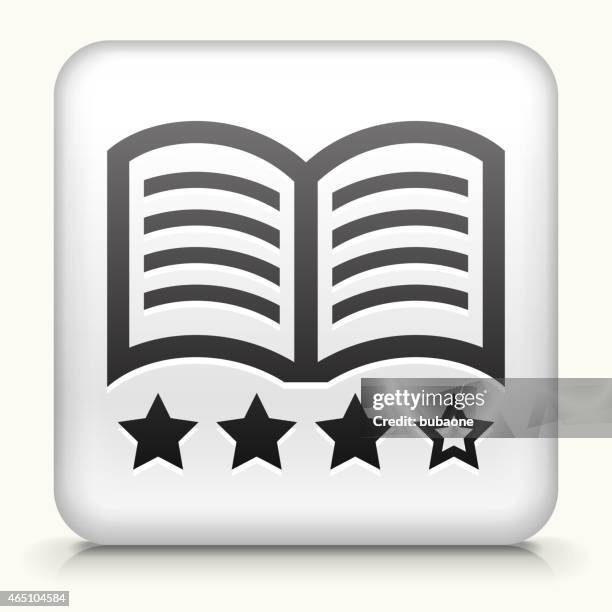 square button with book rating - reading reviews stock illustrations