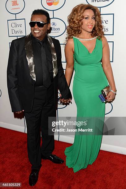 Musican Ron Isley and Kandy Johnson Isley attend the 56th annual GRAMMY Awards Pre-GRAMMY Gala and Salute to Industry Icons honoring Lucian Grainge...