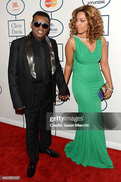 Musican Ron Isley and Kandy Johnson Isley attend the 56th annual GRAMMY Awards Pre-GRAMMY Gala and Salute to Industry Icons honoring Lucian Grainge...