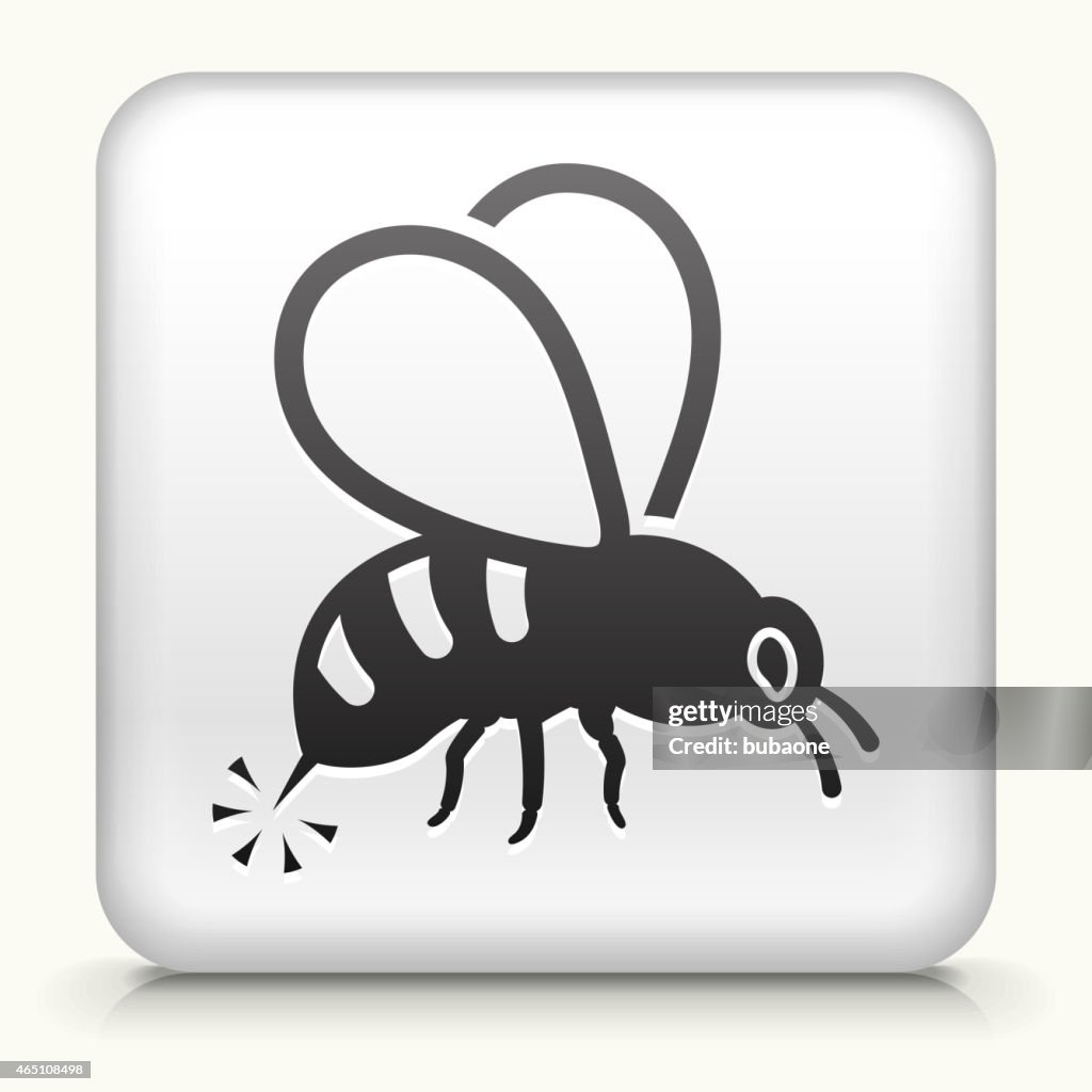 Square Button with Bee Sting royalty free vector art