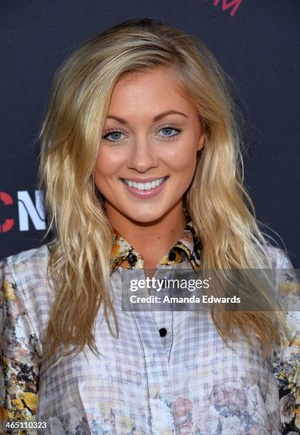 Singer Alexa Goddard arrives at the Roc Nation Pre-GRAMMY Brunch presented by MAC Viva Glam on January 25, 2014 in Los Angeles, California.