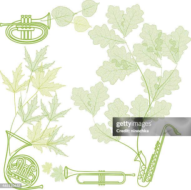 spring music - playing flute stock illustrations