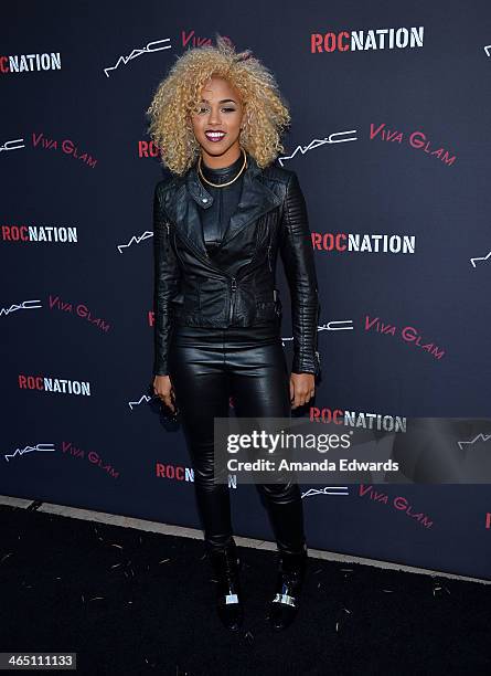 Singer/songwriter K. Rose arrives at the Roc Nation Pre-GRAMMY Brunch presented by MAC Viva Glam on January 25, 2014 in Los Angeles, California.