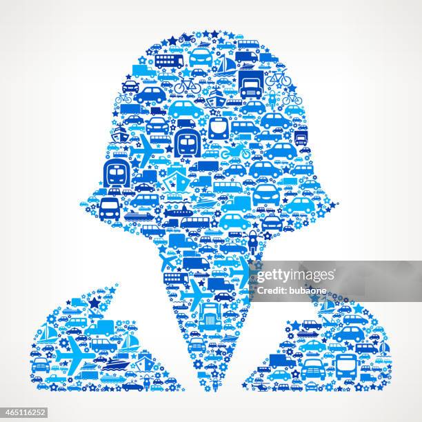 businesswoman on transportation royalty free vector art pattern - bus side stock illustrations
