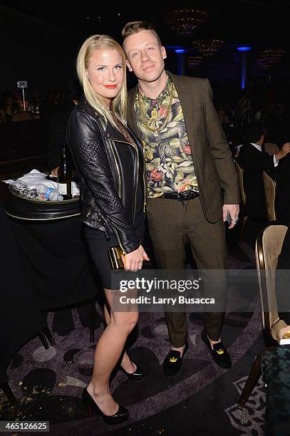 Tricia Davis and recording artist Macklemore attend the 56th annual GRAMMY Awards Pre-GRAMMY Gala and Salute to Industry Icons honoring Lucian...