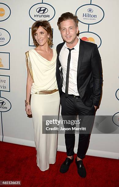 Musician Ryan Tedder of OneRepublic and wife Genevieve Tedder attend the 56th annual GRAMMY Awards Pre-GRAMMY Gala and Salute to Industry Icons...