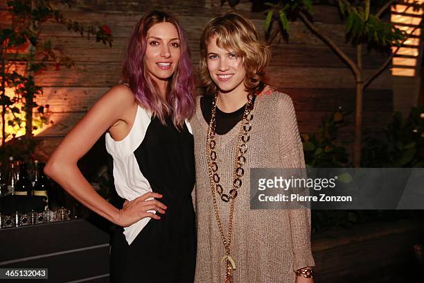 Actress Dawn Olivieri and actress Cody Horn are seen at Seasalt and Pepper Restaurant on January 25, 2014 in Miami, Florida.