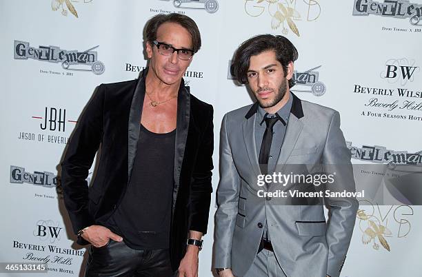 Designer Lloyd Klein and singer Mohammad Molaei attend Jason Of Beverly Hills' Pre-GRAMMY cocktail hour and salute to fashion icon David Thomas'...