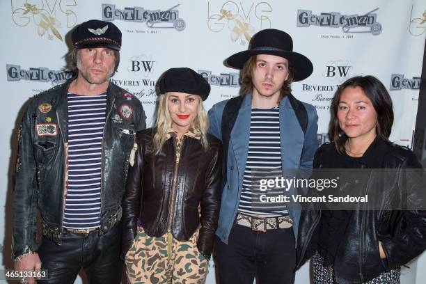 Django James & The Midnight Squires attend Jason Of Beverly Hills' Pre-GRAMMY cocktail hour and salute to fashion icon David Thomas' Gentleman...
