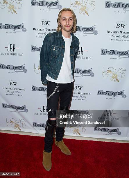 Singer/songwriter Isaiah Garnica attends Jason Of Beverly Hills' Pre-GRAMMY cocktail hour and salute to fashion icon David Thomas' Gentleman...