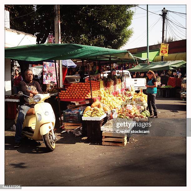 mexican fruit stall - mexico city street vendors stock pictures, royalty-free photos & images