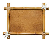 Bamboo frame isolated on white background