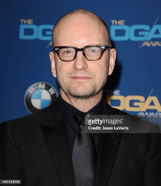 Director Steven Soderbergh poses in the press room at the 66th annual Directors Guild of America Awards at the Hyatt Regency Century Plaza on January...
