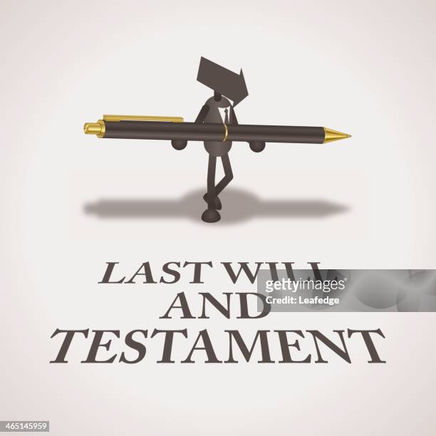 last will and testament - standing on end stock illustrations