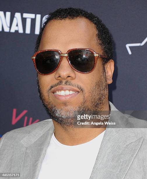 Producer NO I.D arrives at the Roc Nation Pre-Grammy brunch presented by MAC Viva Glam at a private residency on January 25, 2014 in Los Angeles,...