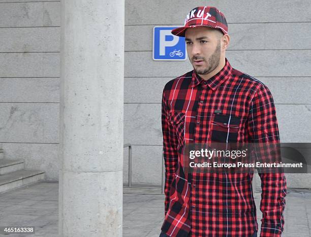 Real Madrid football player Karim Benzema attends court on March 03, 2015 in Madrid, Spain.