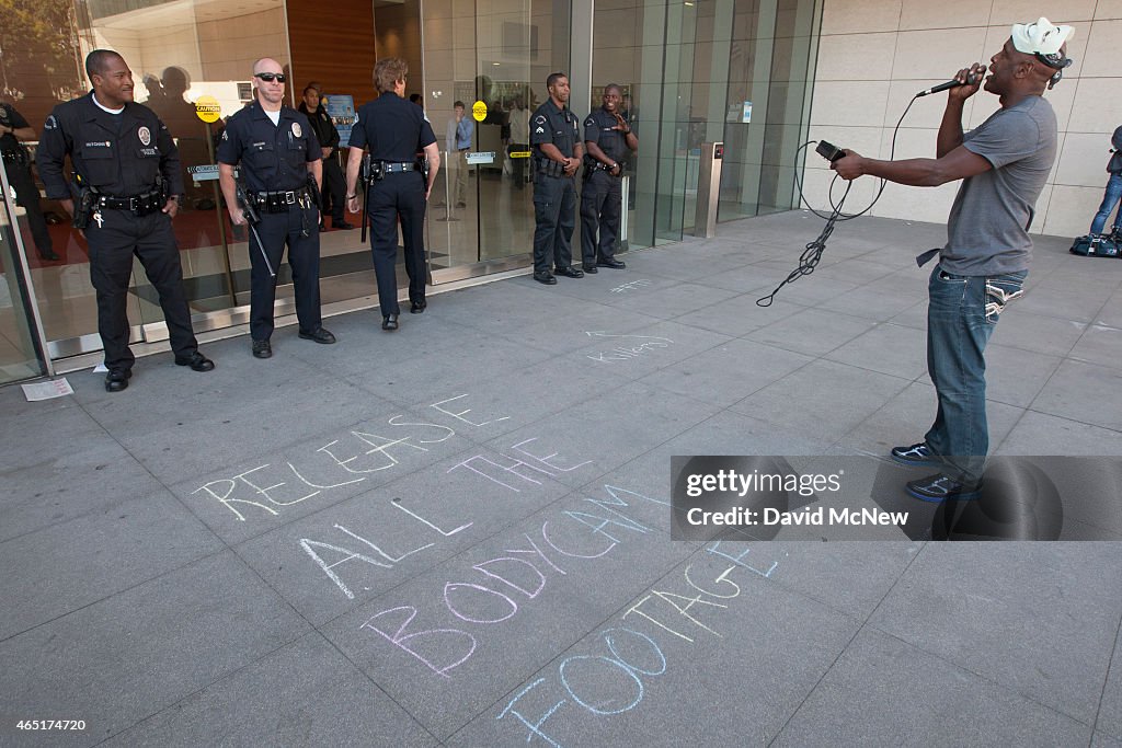 Activists Protest Police Shooting Of Homeless Man