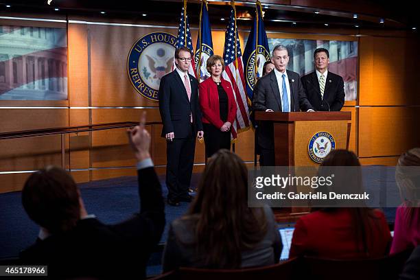 Chairman Trey Gowdy and other members of the House Select Committee on Benghazi speak to reporters at a press conference on the findings of former...