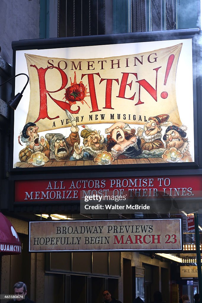 "Something Rotten!" Theater Marquee Unveiling