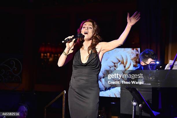 Rachel Tucker performs onstage during The Last Ship Company in Concert: Songs in the Quay of Life at 54 Below on March 2, 2015 in New York City.