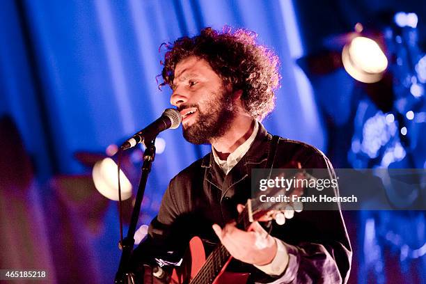 Swedish singer Jose Gonzalez performs live during a concert at the Heimathafen Neukoelln on March 3, 2015 in Berlin, Germany.